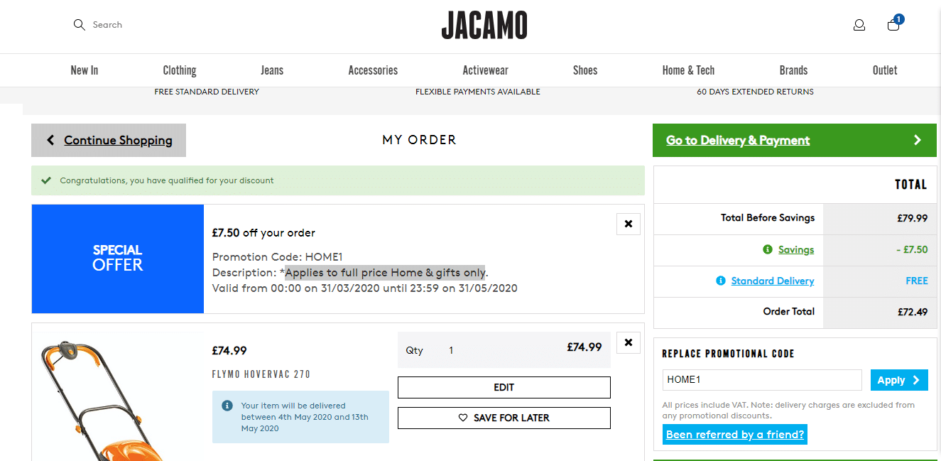 Jacamo Promotion Code