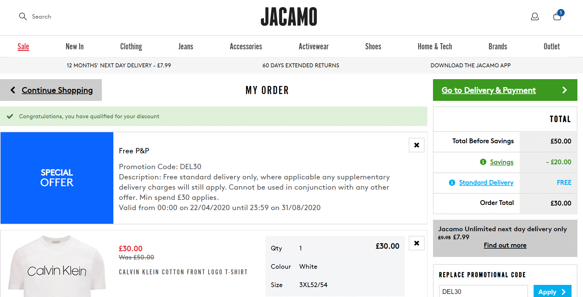 Jacamo Free Delivery code
