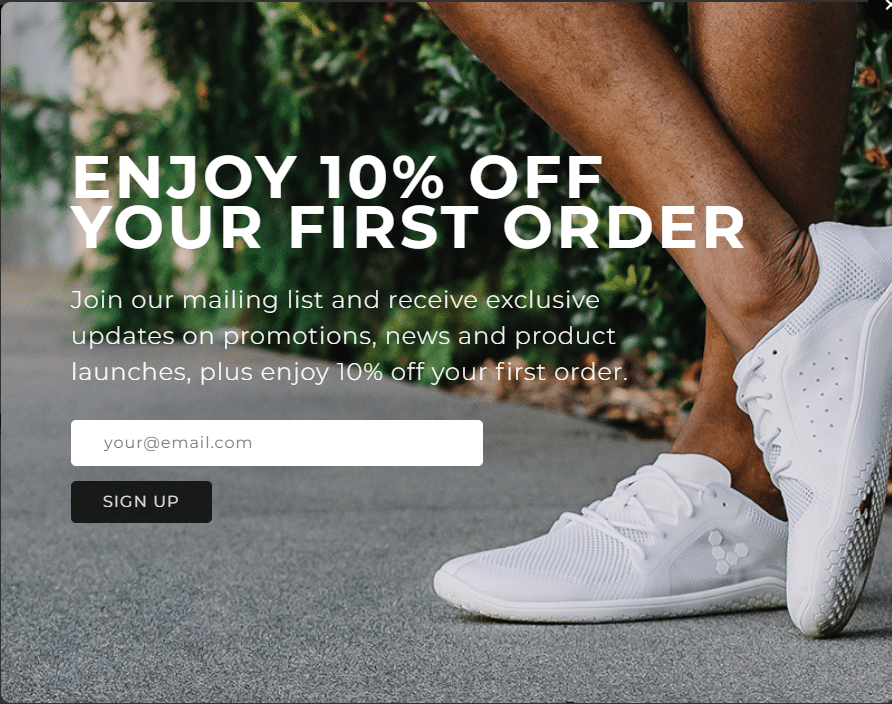 Barefoot Shoe sign up discount