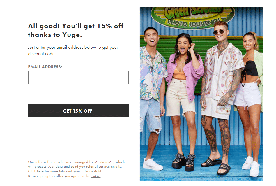 asos 15% off referral discount